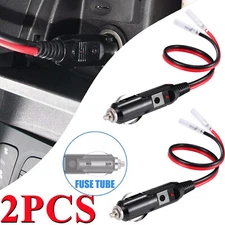 2 PACK Fused 12V ~ 24V Male Car Cigarette Lighter Plug Socket Connector Cable