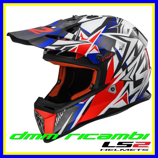 Ls2 Casco Moto Cross Mx437j Fast Mini Strong Bianco-rosso-blu M | Acquisti  Online su eBay