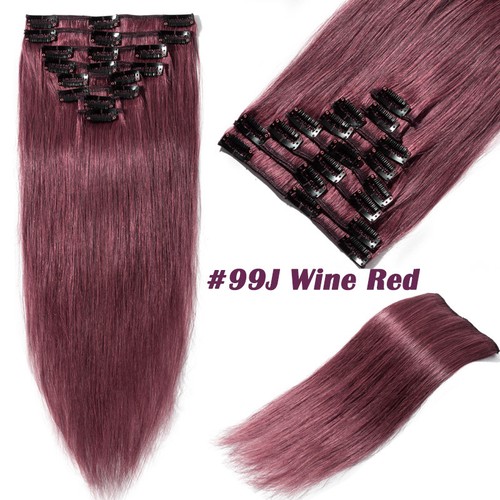 100% Natural 8pcs Clip In Real Remy Human Hair Extensions Full Head Brown Blonde - Picture 18 of 25