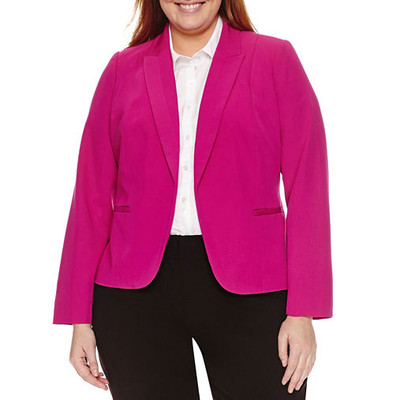 pink open front blazer