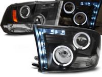 Scheinwerfer Paar Dodge Ram 09-11 Angel Eyes Schwarz