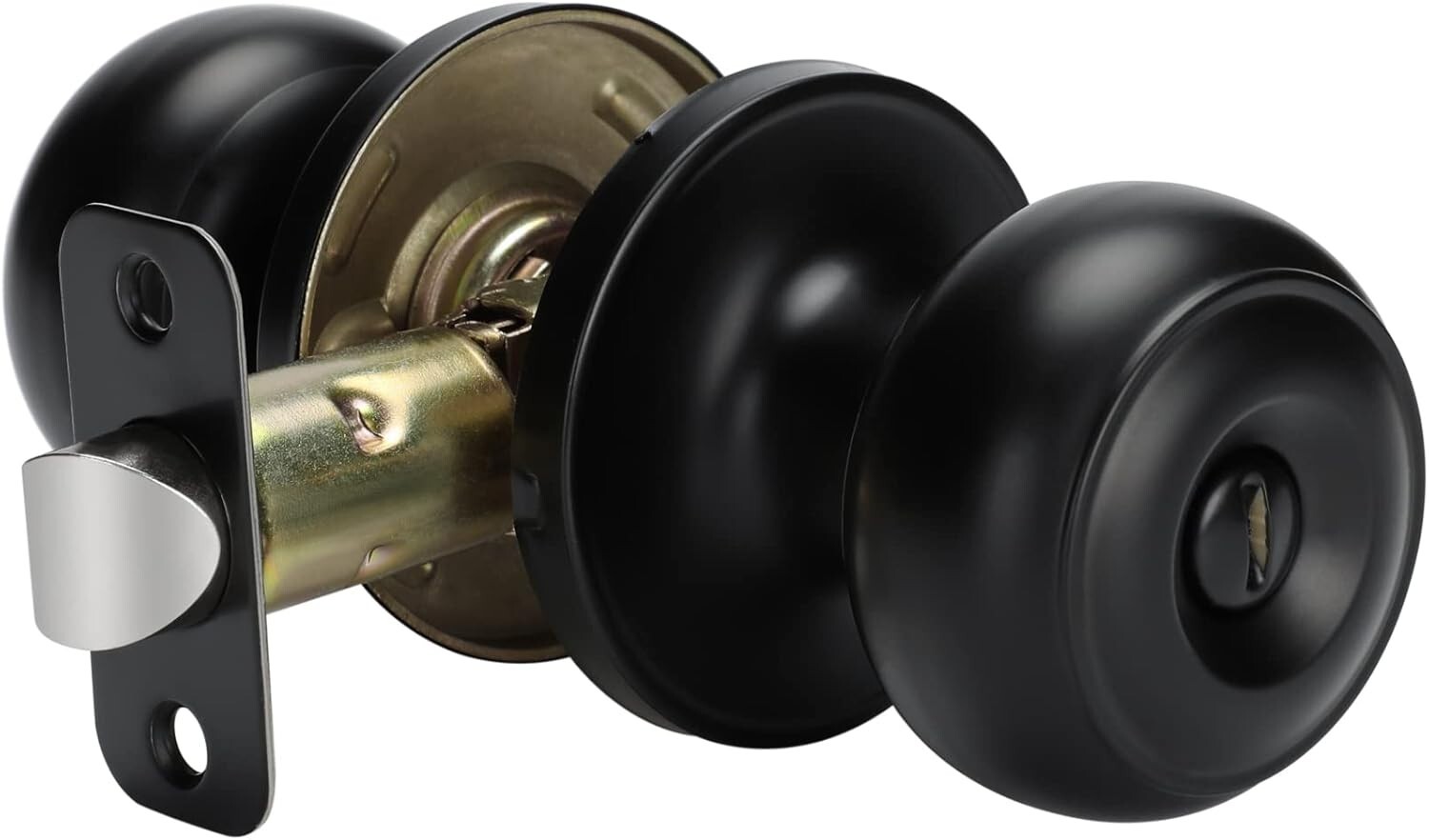 Interior Privacy Door Knobs Round Modern Keyless Locking - Matte Black*NEW*-image