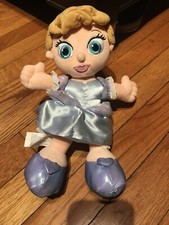 DISNEY STORE Plush CINDERELLA TODDLER Kid Young Doll Stuffed Blue Dress NWT