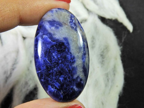 34Cts. Natürlicher Sodalith Oval Kristall Mineral Cabochoh Lose Edelstein 21X37MM B42 - Bild 3 von 9
