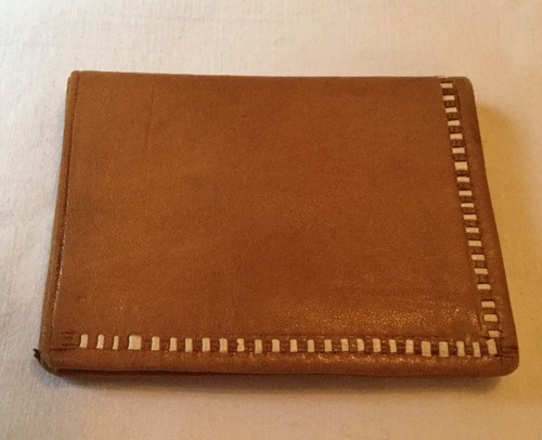 Vintage retro tan soft leather gilt floral decoration Purse Wallet Moroccan/Boho - Picture 5 of 8