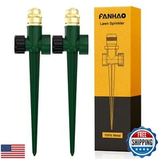 FANHAO 2 Pack Metal Lawn Sprinkler for Yard, Automatic Garden Water Sprinkler
