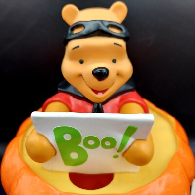Vintage Disney Winnie the Pooh Halloween Lighted Plastic Jack O