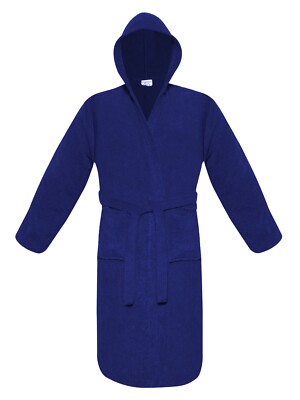 Bath Robe 100% Egyptian Cotton Shawl or Hooded Dressing Gown Terry Towelling 