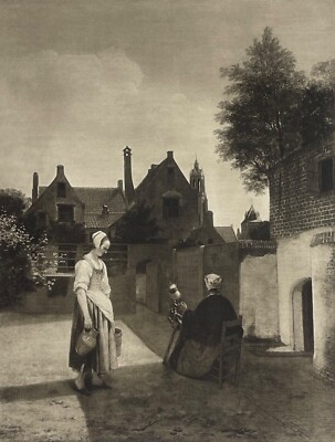 Pieter De Hooch (1629-1684) der Spinner und Die Servant Tiefdruck C 1905