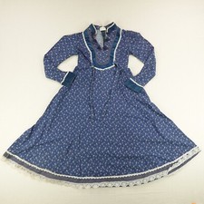Vintage Gunne Sax Dress 9 Blue Ditsy Jessica McClintock Prairie Cottage Peasant