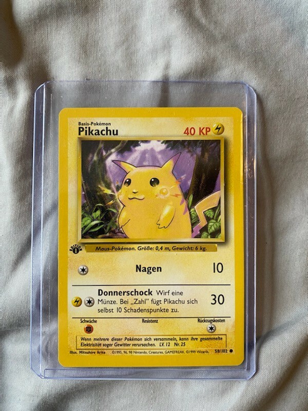 1999 1st edition base set German Pikachu Mint/NM 58/102 | eBay