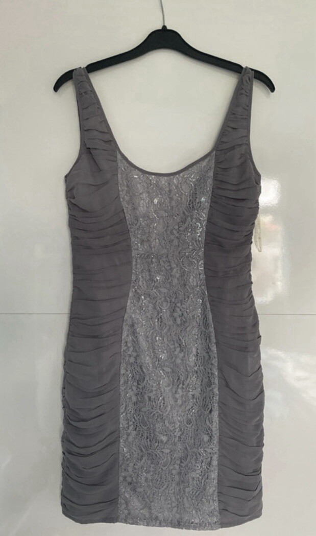 Lipsy grey lace dress size 12 | eBay UK