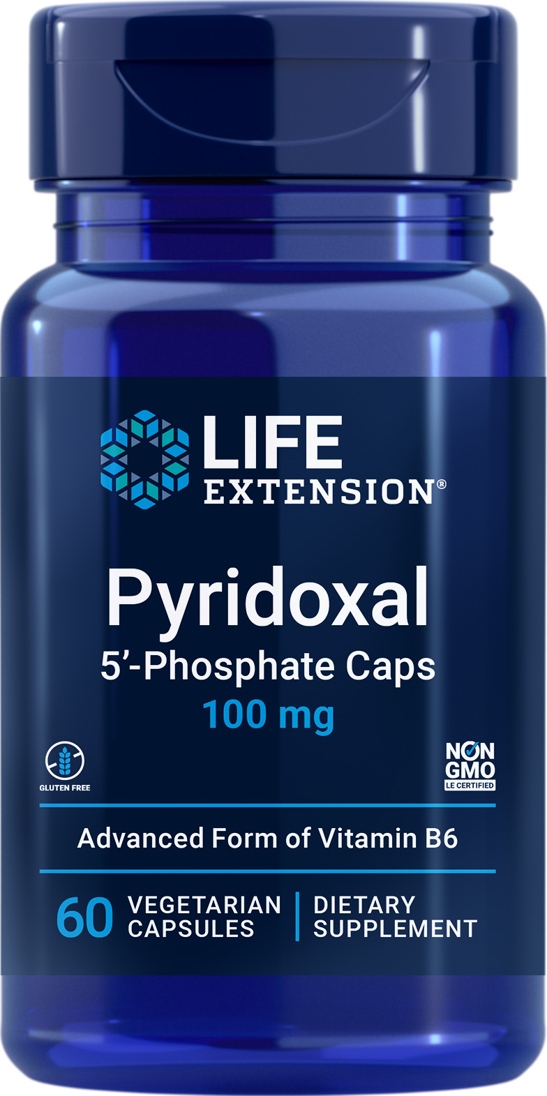 Capas de fosfato Life Extension piridoxal 5' 100 mg 60 cápsulas vegetarianas, riñón