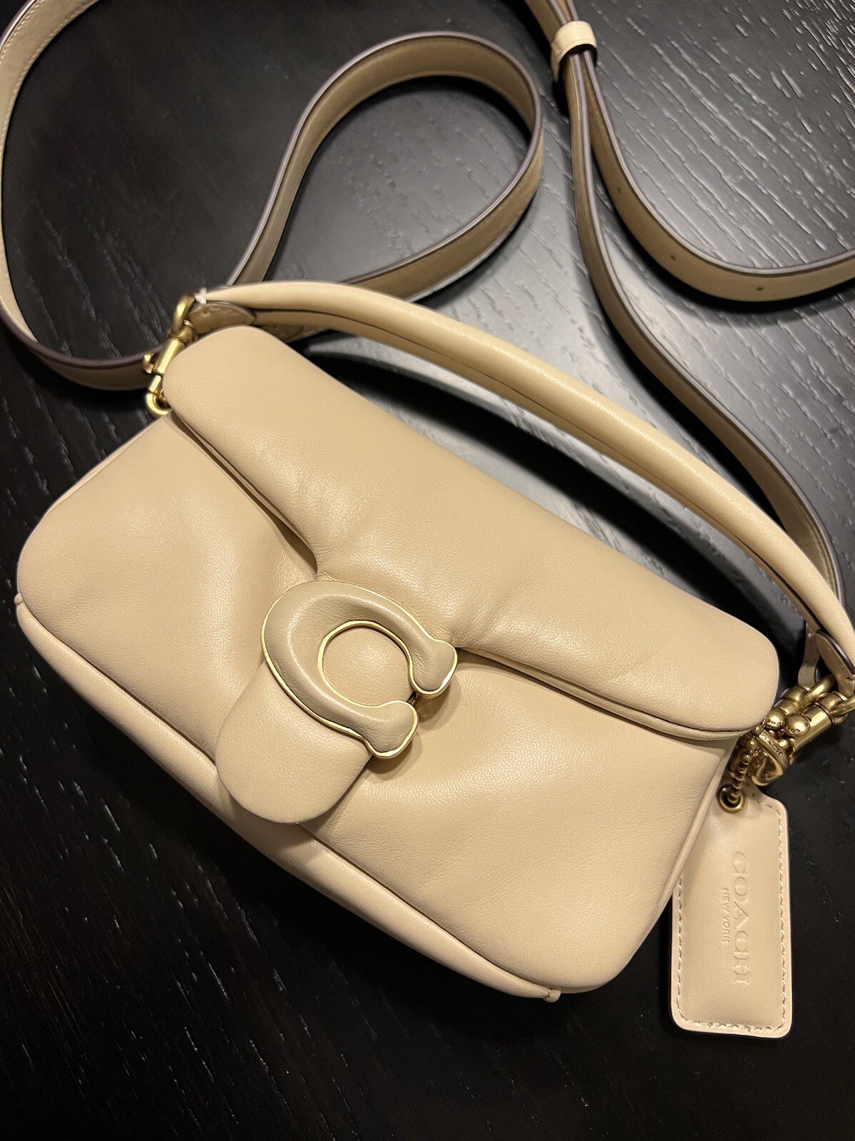 Coach Tabby 18 Pillow Letter C Women's Shoulder Bag - B4/Ivory