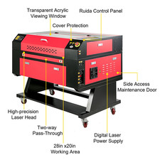 Macchina per Incisione Laser CO2 VEVOR 60 W 700X500 Mm Macchina per Incisione...