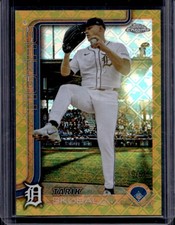 2025 Topps Chrome LogoFractor Tarik Skubal Image Variation Gold Refractor #/50