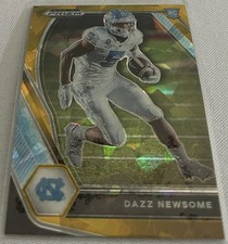 2021 Prizm Draft Football Dazz Newsome North Carolina Tar Heels Gold Cracked Ice