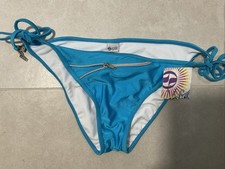Teal Bathing Suit Bottom Split Brand With Zipper Detail