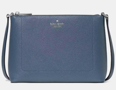 Kate Spade Leila Crossbody Bag Twilight Blue Leather Purse KG464