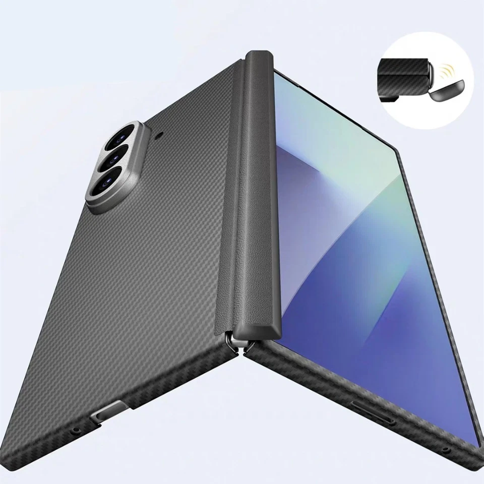 Real Carbon Fiber Magsafe Case Samsung Galaxy Z Fold7 SE Landscape Hinge Cover - Image 4 of 4