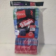 Hanes Boys' Boxers Tagless 5-Pack Cooling Comfort Flex Waistband Size XL 18-20 