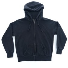 Time and Tru Women Black Full Zip Hoodie Sweatshirt Size L Long Sleeve Soft