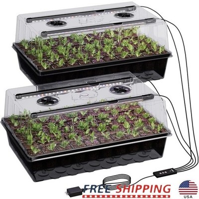 120-Cell Self-Watering Seed Starter Tray with Grow Light Seed Starter Kit Plant