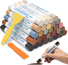 30+2P Wood Filler Sticks, 30 Colos Wood Filler Putty Wax Crayons Furniture