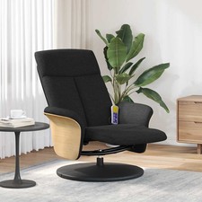 Massage Recliner Chair with Footrest Black Fabric