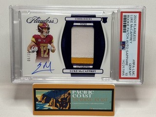 2024 Flawless LUKE MCCAFFREY #RPA LMC Sapphire Rookie Patch Auto 6/10 PSA 10