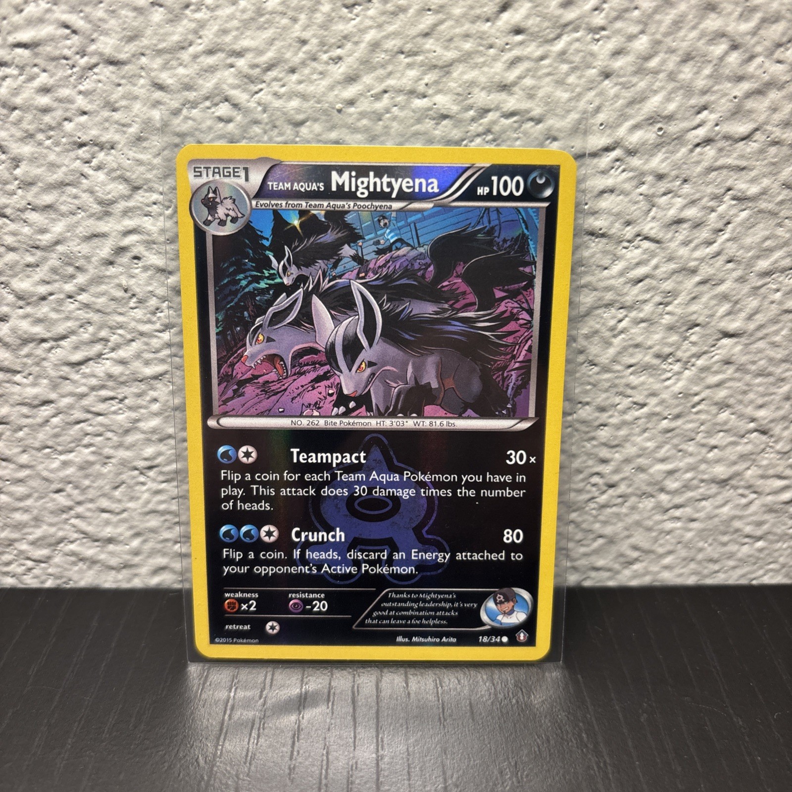 Team Aqua's Mightyena 18/34 Pokémon Double Crisis Reverse Holo