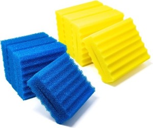 Pondlife 8 Stück Filterschwämme 4 Blaue und 4 gelbe passend für SunSun CBF 350