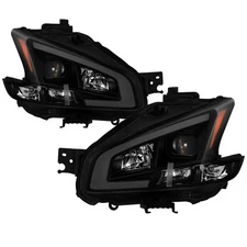 For Nissan Maxima 09-14 Headlights Driver & Passenger Side Black/Smoke LED DRL
