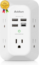 USB Wall Charger Surge Protector 5 Outlet Extender with 4 USB Charging