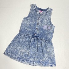 Vtg 80's 90s Little Levi’s Denim SIZE 6 Dress Blue Acid Wash Girls Made In USA