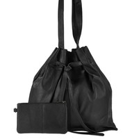 "Beuteltasche Leder 37X32Cm \"Eva\" Schultertasche Shopper Greenburry Schwarz"