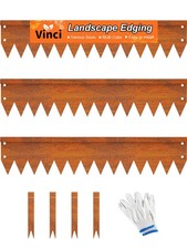 Landscape Edging Border, 40" L x 6" H 3Pack 10FT Total Rusted Corten Steel Ga...