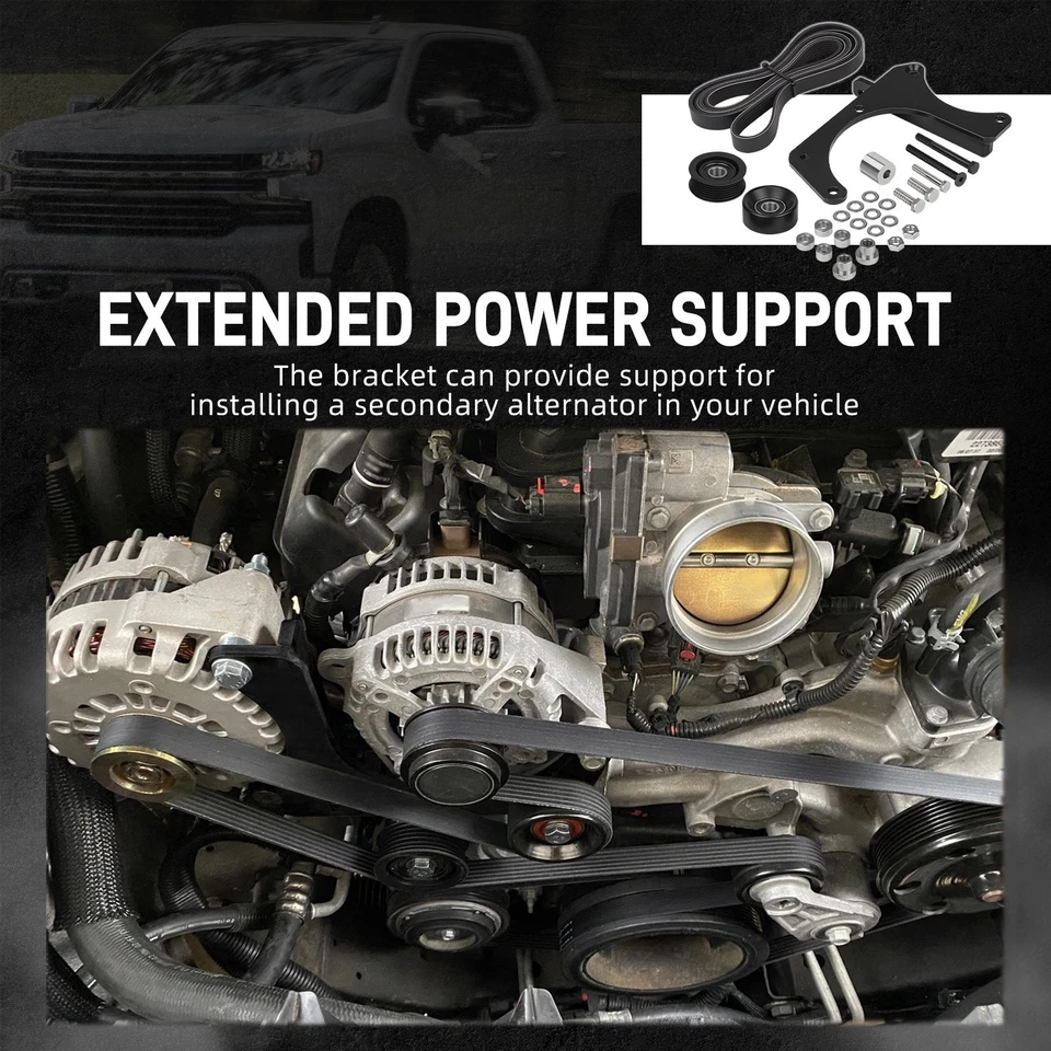 Kit de soporte de alternador doble para camioneta GM Gen V LT motores V8 de 5,3 L 6,2 L Foto 2 de 4