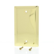 Pass and Seymour Polished Solid Brass Blank Cover Wallplate Box Mounted SB13-PB