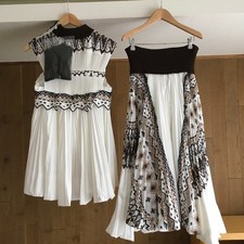 Used Sacai Set Up Skirt Dress One Piece Set Women Size 1 Very Rare Item