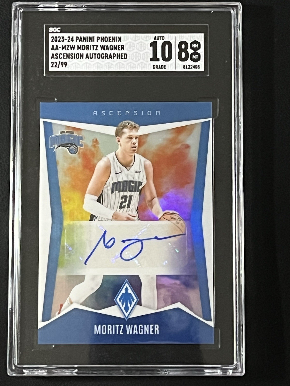 Moritz Wagner /99 AUTO 2023-24 Phoenix Ascension Autographed SGC 8 AUTO 10 Magic