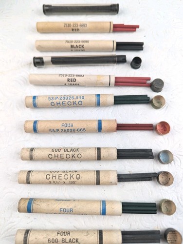 Vintage Checko / Bergen dicke Markierungsblei / schwarz, rot & grün. 50er Jahre