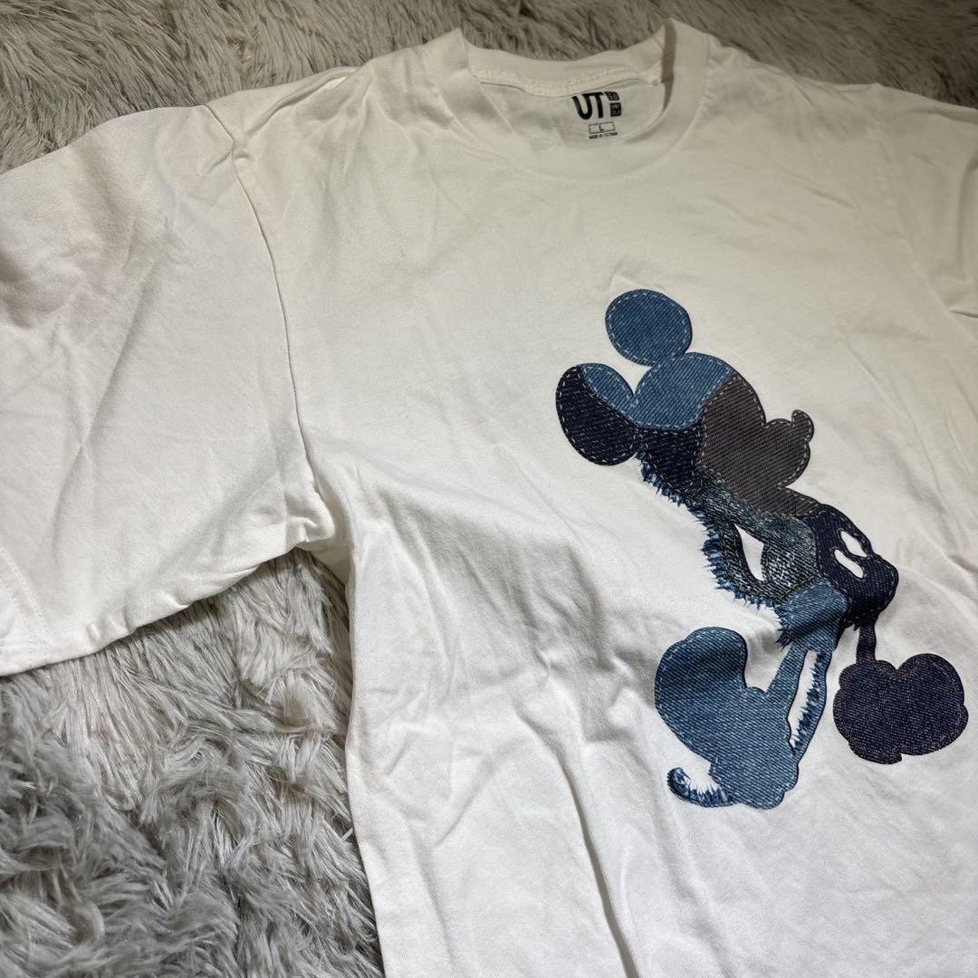 UNIQLO Mickey Mouse Print Short Sleeve T Shirt L White Mens Casual Everyday Wear thumbnail 4