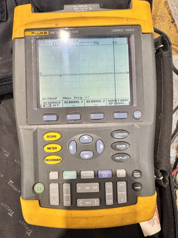 Fluke 196 ScopeMeter Handheld Oscilloscope 100MHz 1GSa/s 2Ch Recorder Case