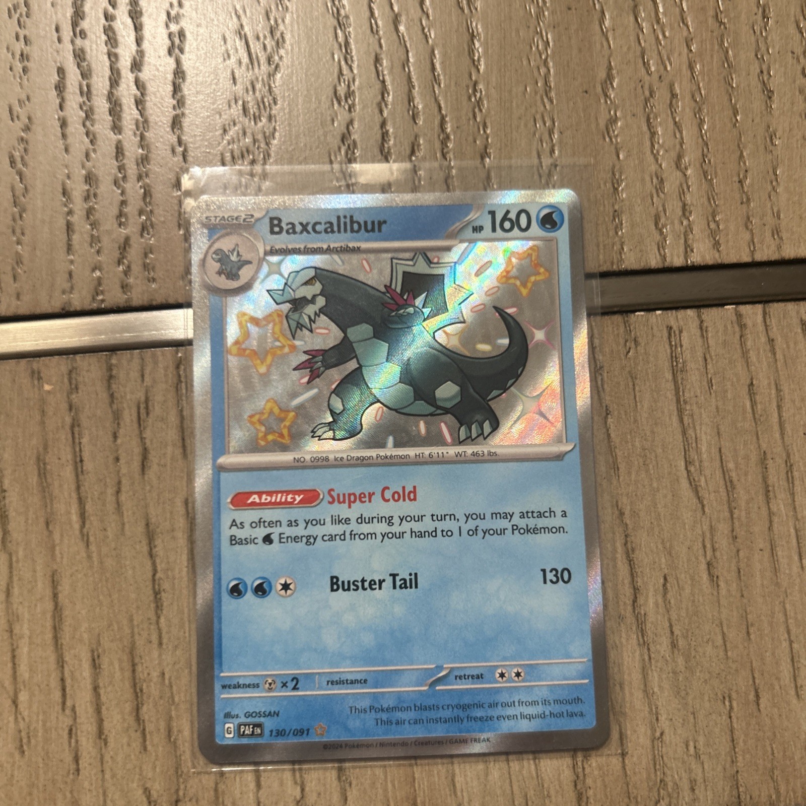Pokémon TCG Baxcalibur 130/091 S&V Paldean Fates Shiny Holo Rare Card Near Mint