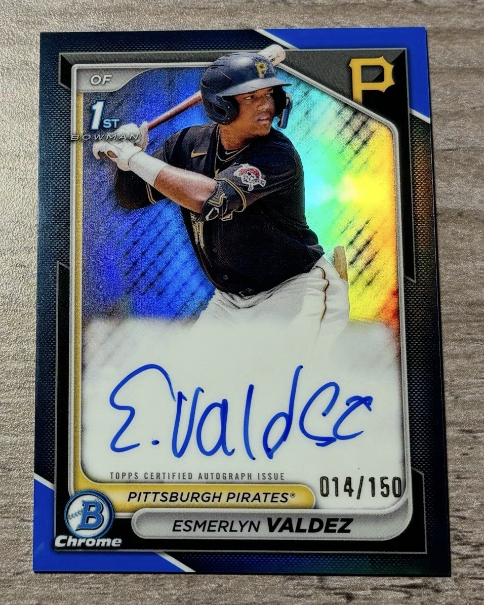 2024 Bowman Chrome 1st Esmerlyn Valdez True Blue Refractor Auto #014/150