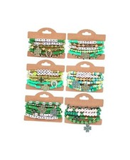 36 Pcs Holiday Heishi Surfer Bracelets for Women Bulk Easter Mother's Day