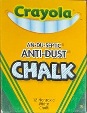  5 boxes only one shown of crayola anti dust chalk 12 white