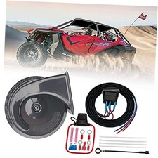 ATV Horn Kit with Rocker Switch Led Light and Black horn with square button