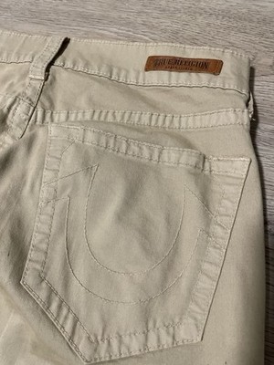 True Religion Men's Relaxed Straight Leg Jeans 32x32 No Flap Tan Brown Color
